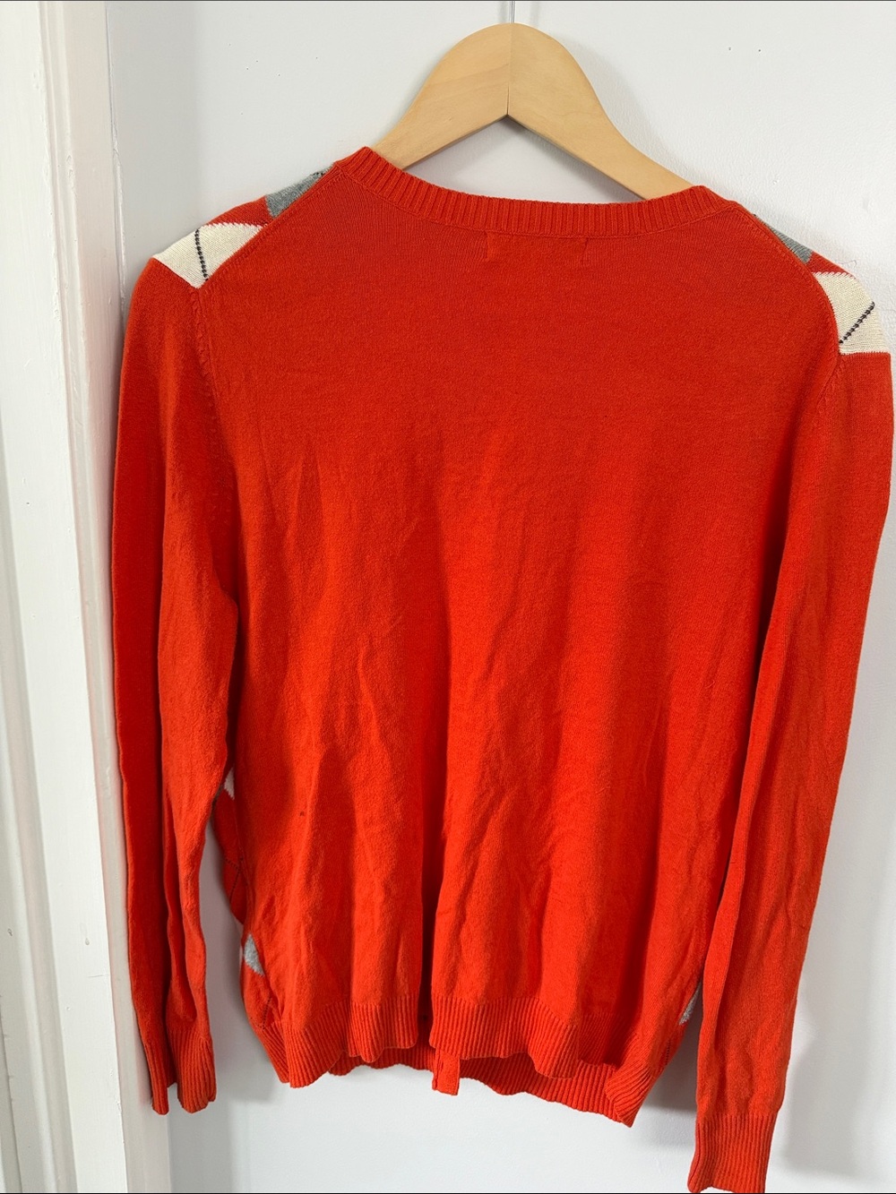 Merona Red Gray and White Argyle Button-Front Cardigan - Picture 8 of 8